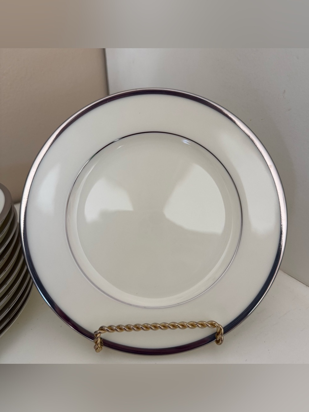 Noritake Paris 9727 Bread & Butter Plate 6.5” Bone China Platinum Japan